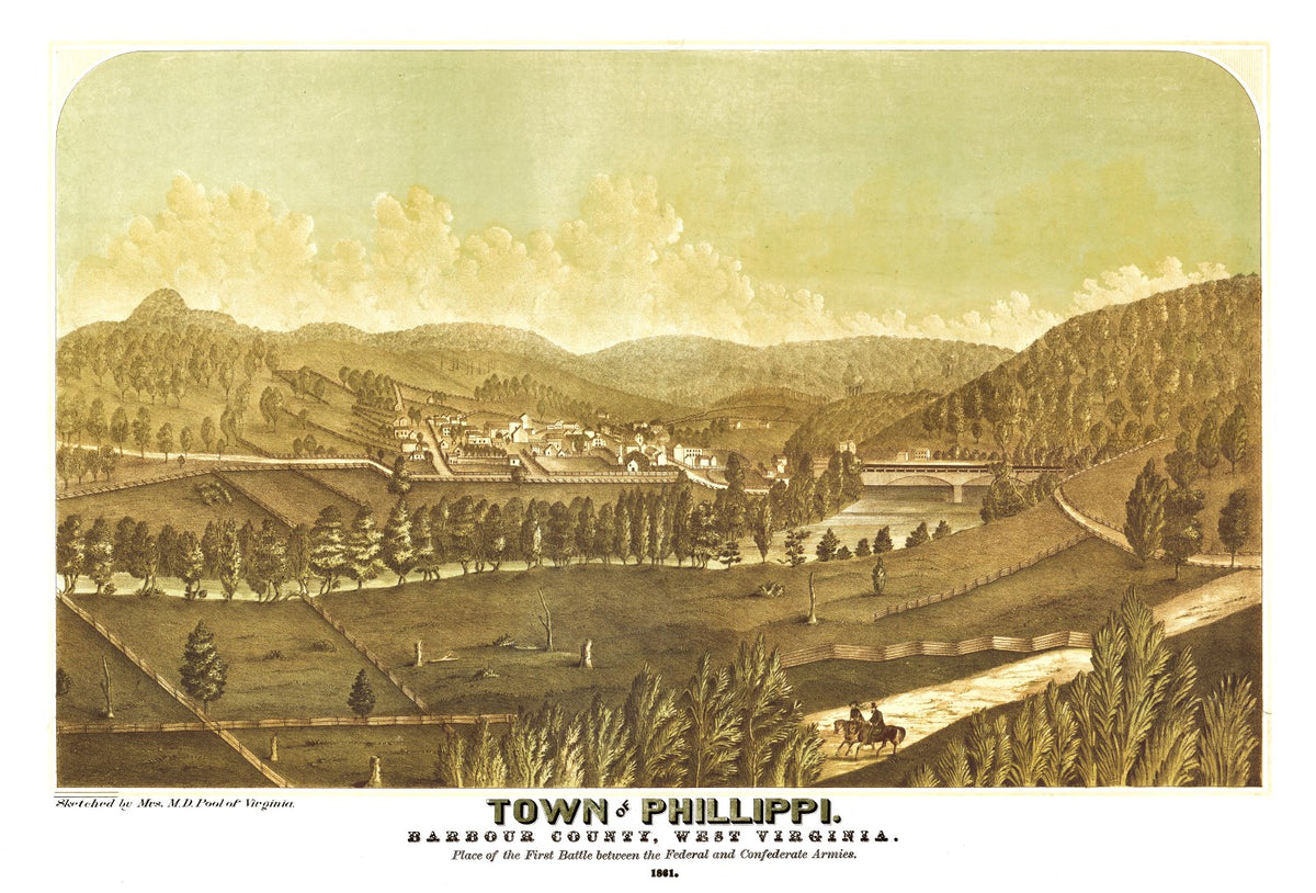 Preview of Vintage Map of Phillippi, West Virginia 1861