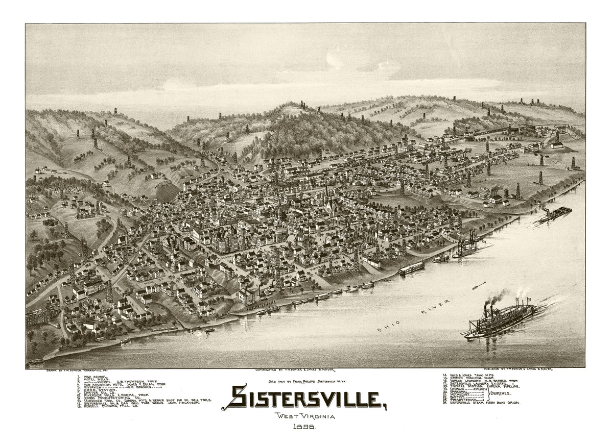 Preview of Vintage Map of Sistersville, West Virginia 1896