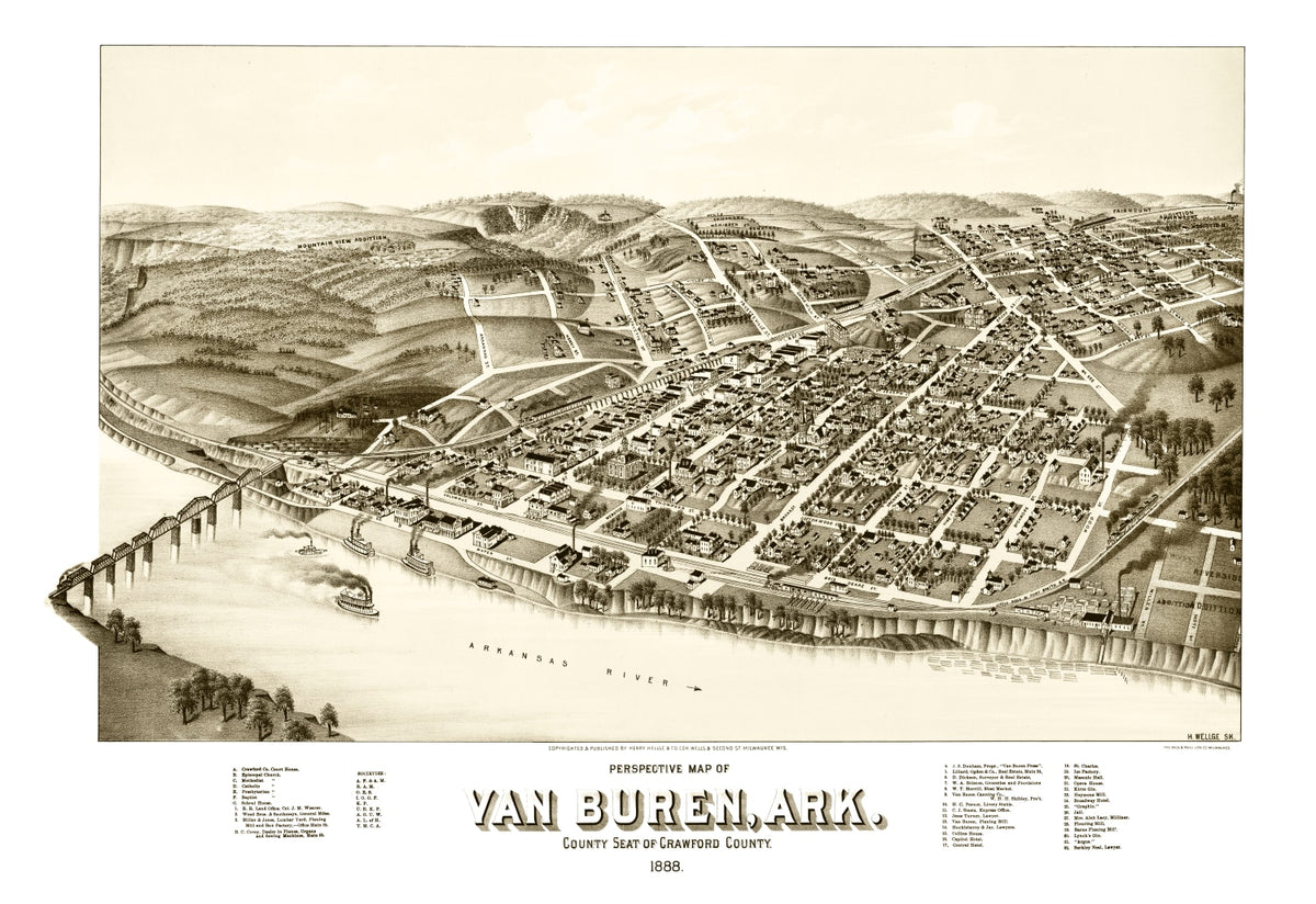Preview of Vintage Map of Van Buren, Arkansas 1888
