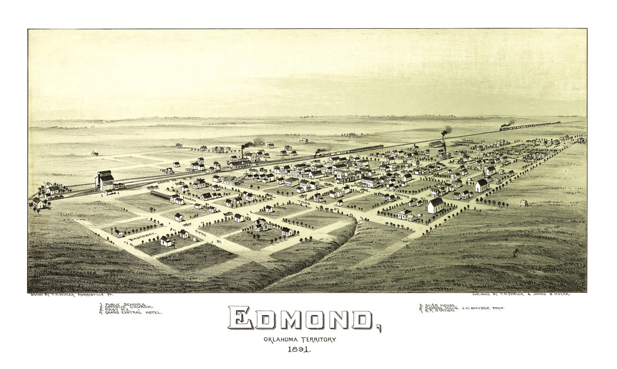 Preview of Vintage Map of Edmond, Oklahoma 1891