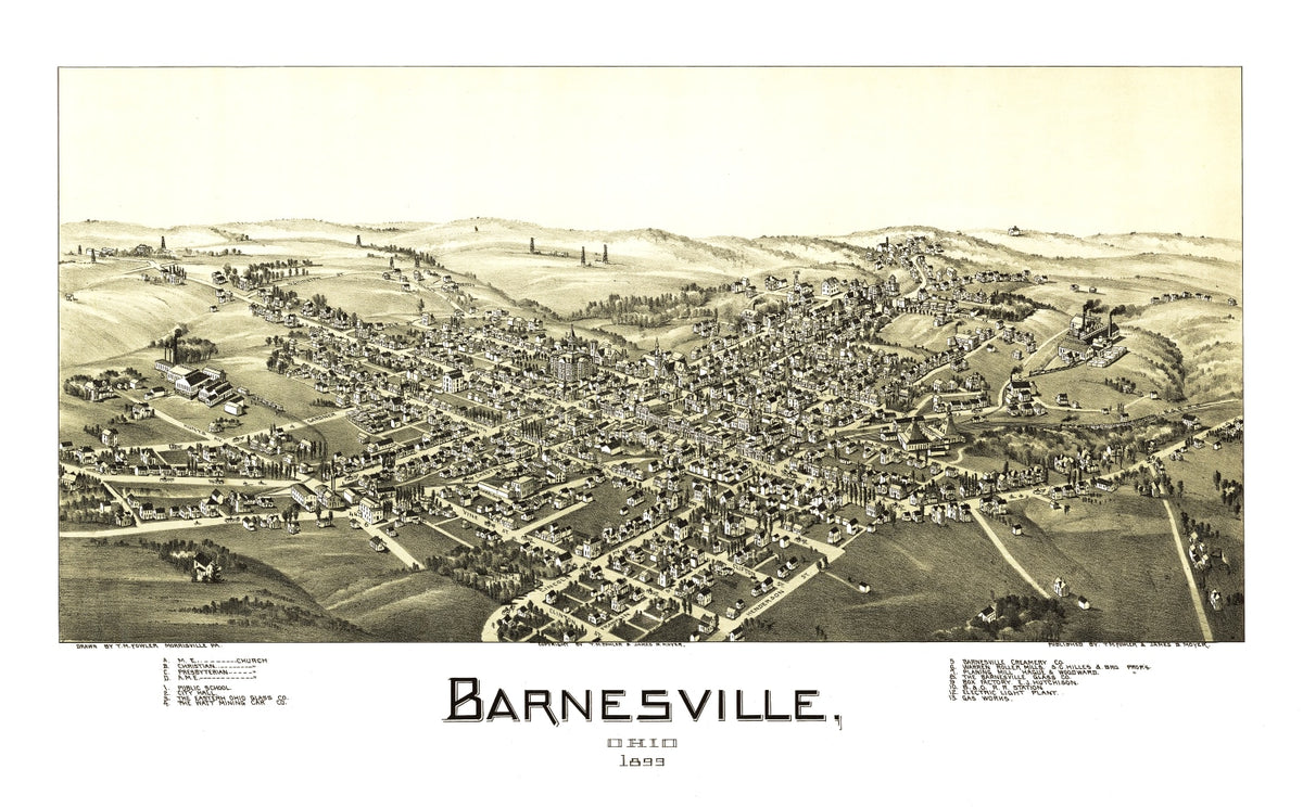 Preview of Vintage Map of Barnesville, Ohio 1899