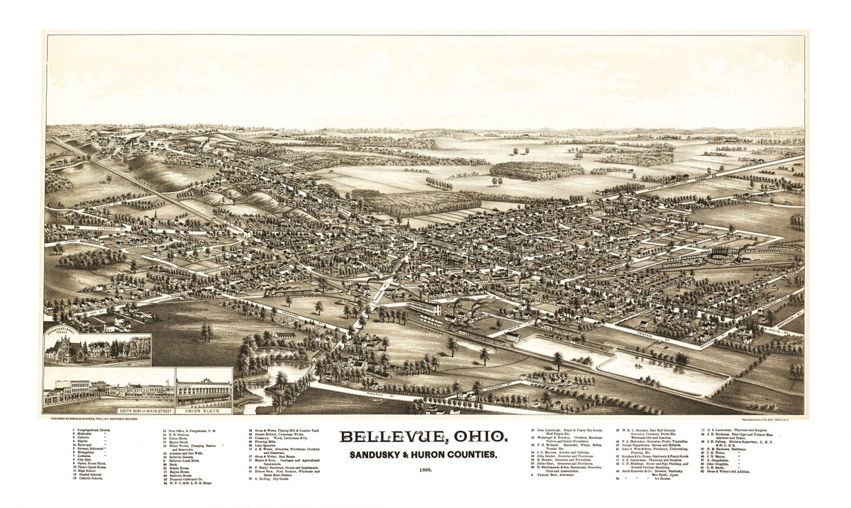 Preview of Vintage Map of Bellevue, Ohio 1880