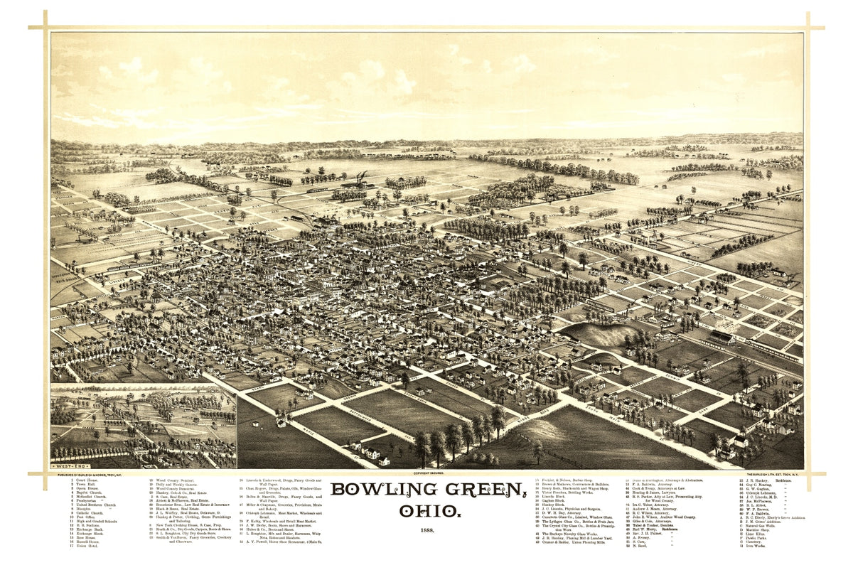 Preview of Vintage Map of Bowling Green, Ohio 1888