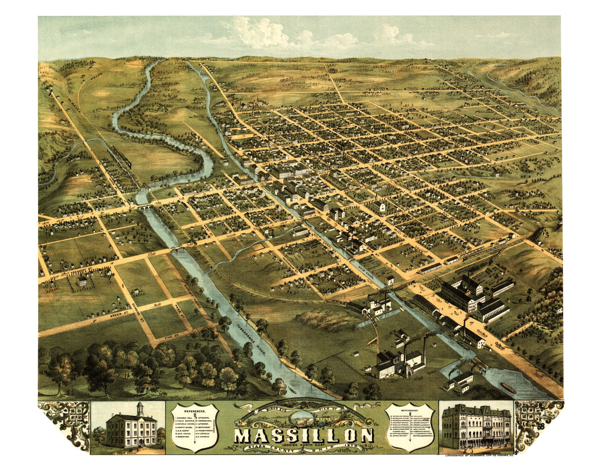 Preview of Vintage Map of Massillon, Ohio 1870