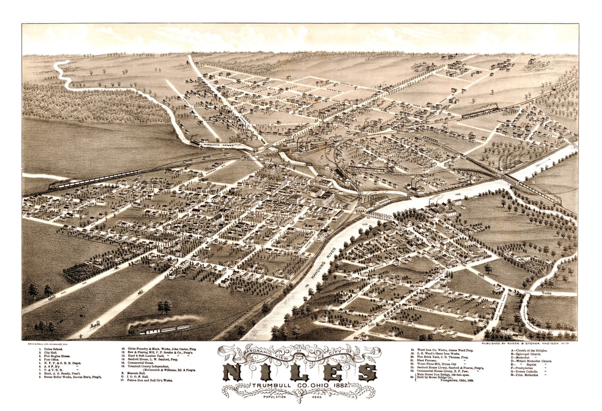 Preview of Vintage Map of Niles, Ohio 1882