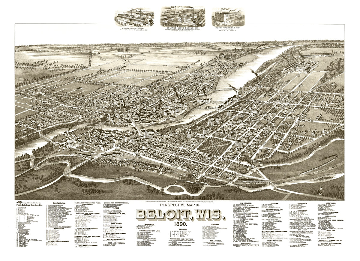 Preview of Vintage Map of Beloit, Wisconsin 1890