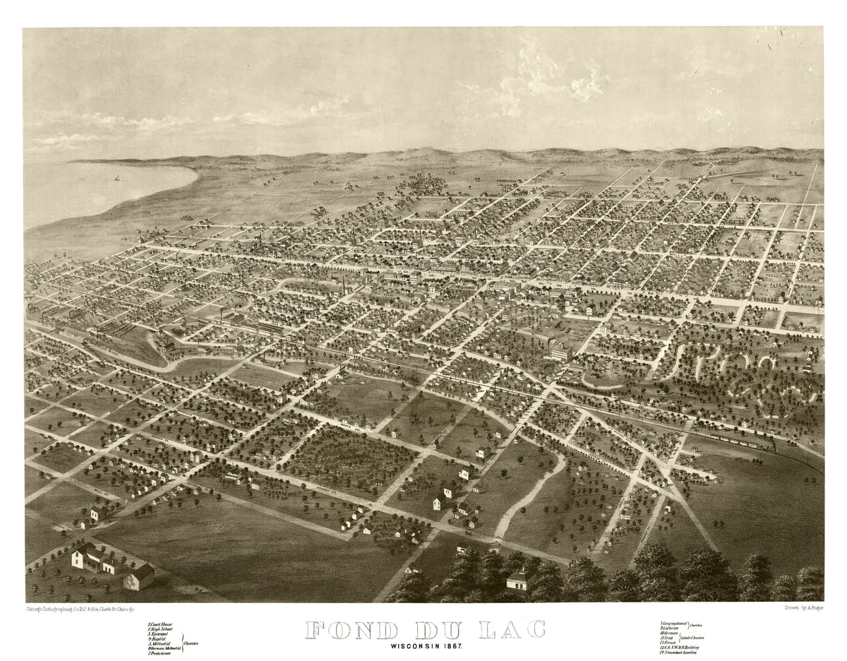 Preview of Vintage Map of Fond du Lac, Wisconsin 1867