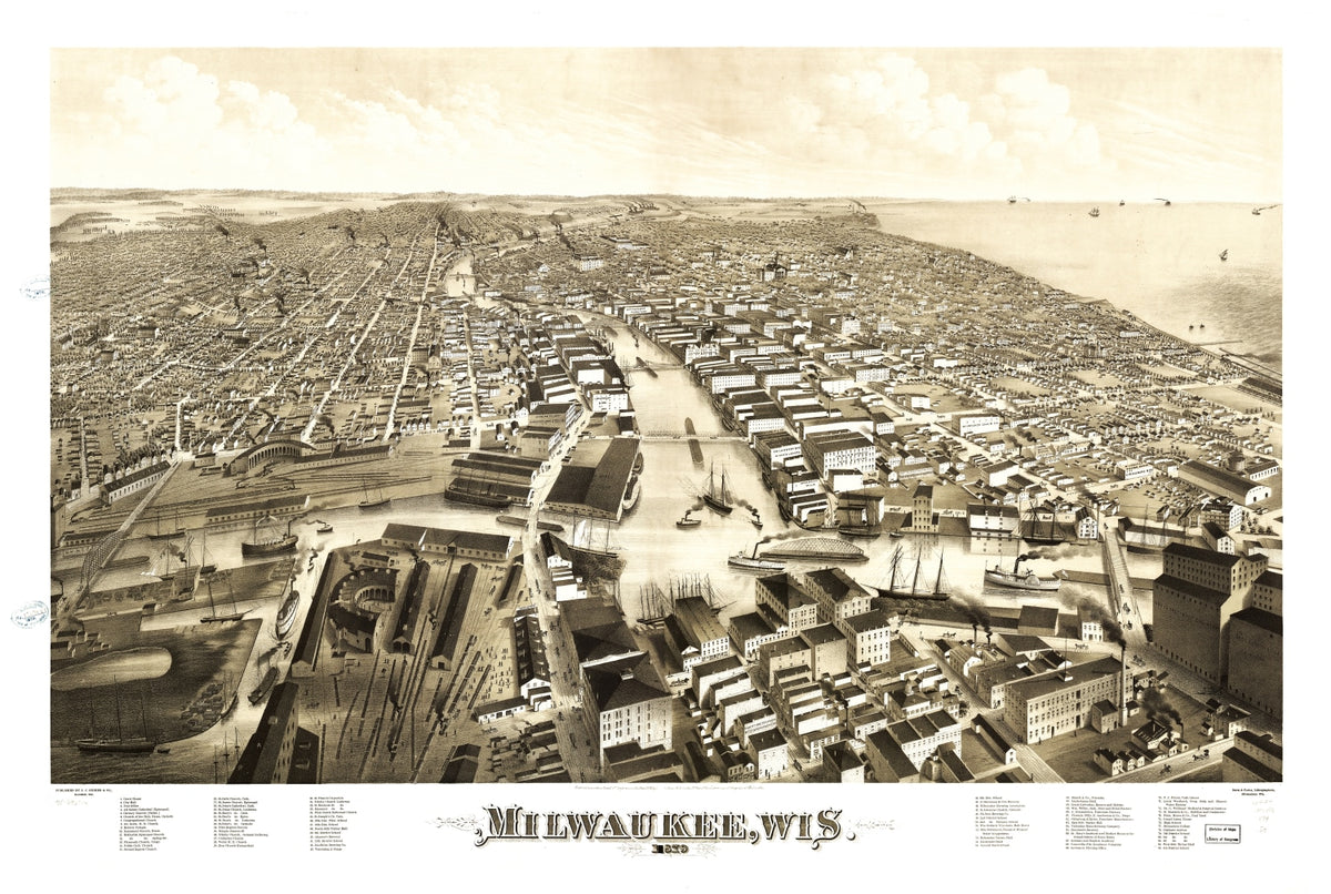 Preview of Vintage Map of MIlwaukee, Wisconsin 1879