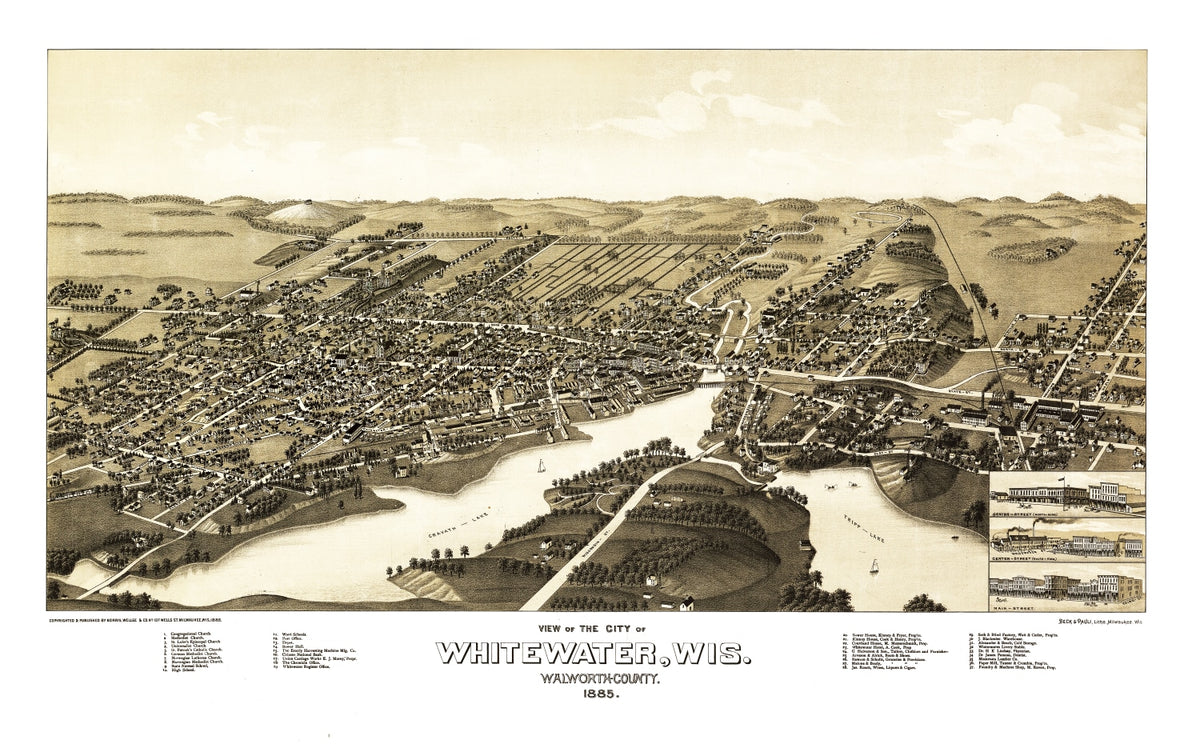Preview of Vintage Map of Whitewater, Wisconsin 1885