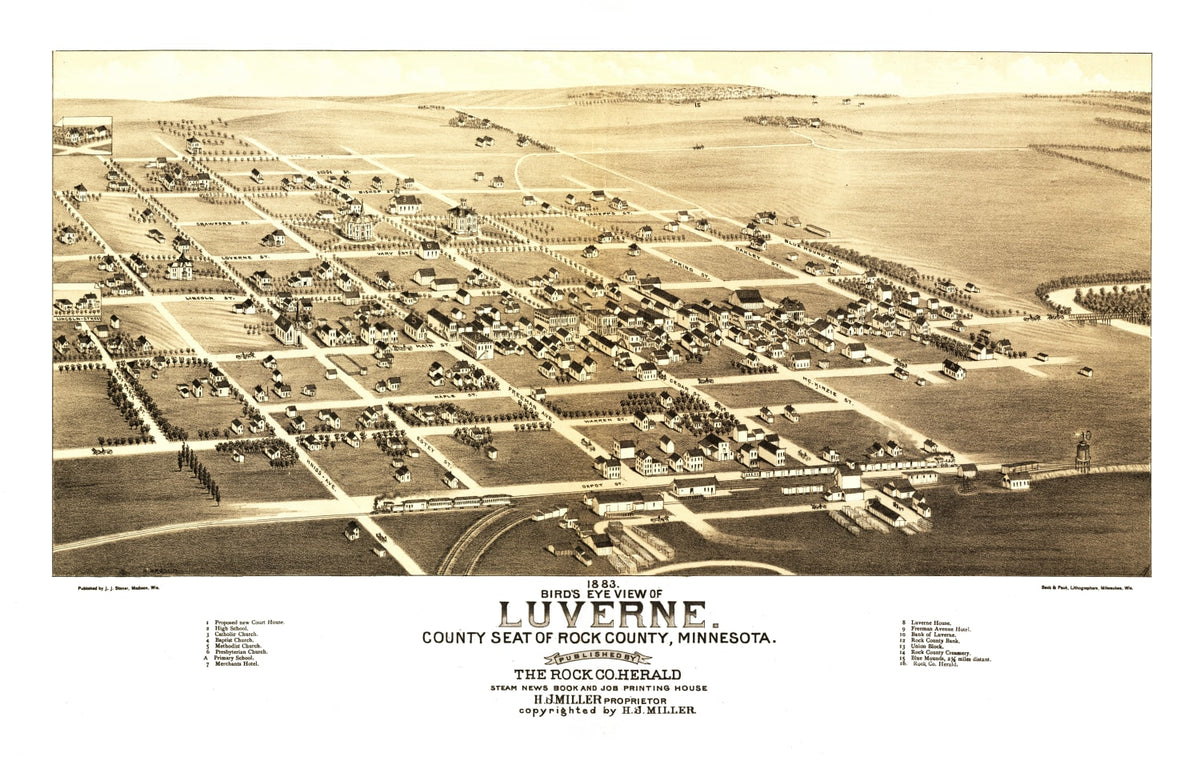 Preview of Vintage Map of Luverne, Minnesota 1883