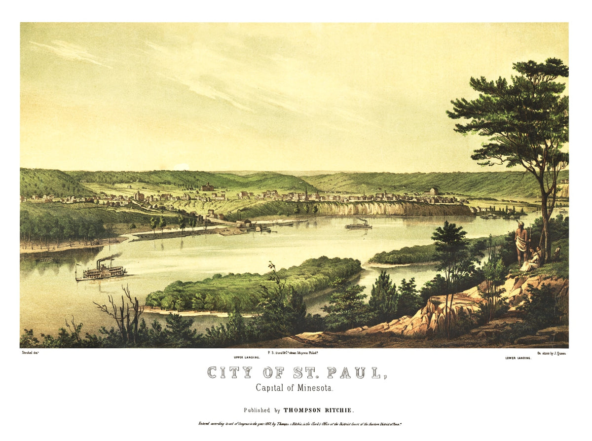 Preview of Vintage Map of St. Paul, Minnesota 1853
