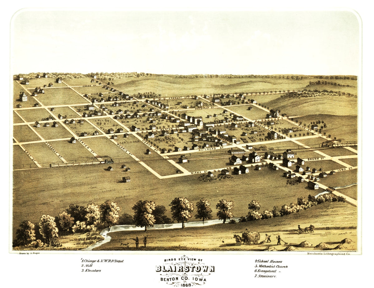 Preview of Vintage Map of Blairstown, Iowa 1868
