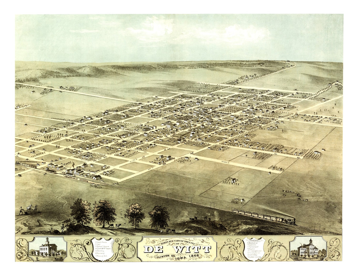 Preview of Vintage Map of De Witt, Iowa 1868