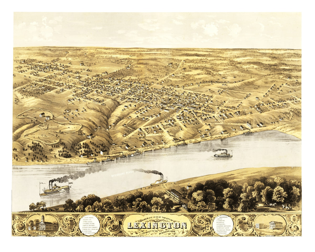 Preview of Vintage Map of Lexington, Missouri 1869