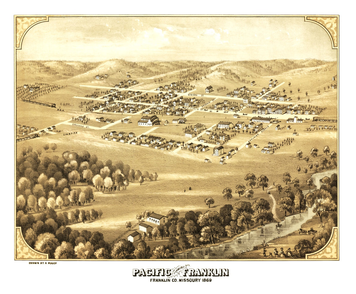 Preview of Vintage Map of Pacific, Missouri 1869