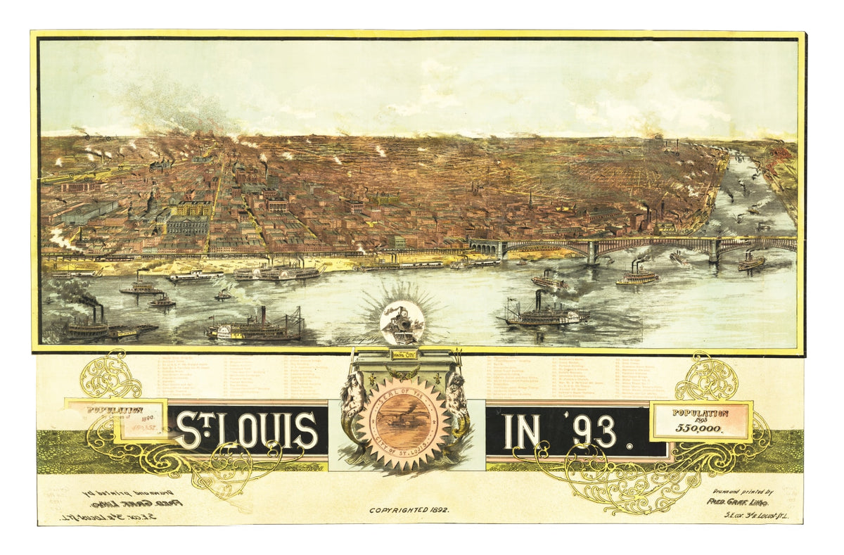 Preview of Vintage Map of St. Louis, Missouri 1893