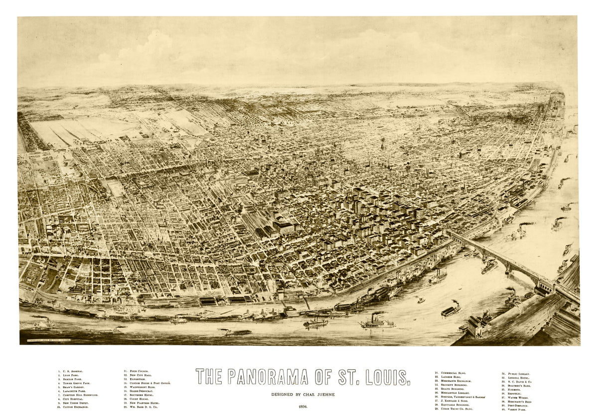Preview of Vintage Map of St. Louis, Missouri 1894