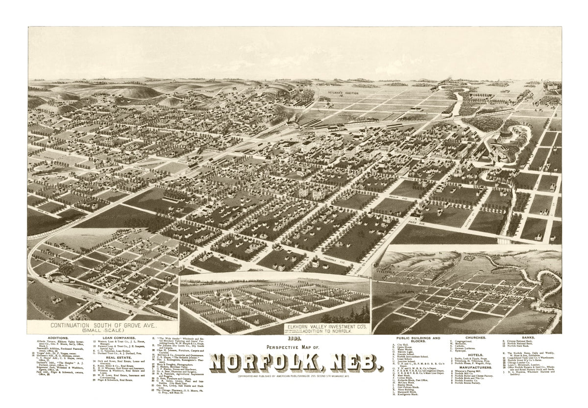 Preview of Vintage Map of Norfolk, Nebraska 1889