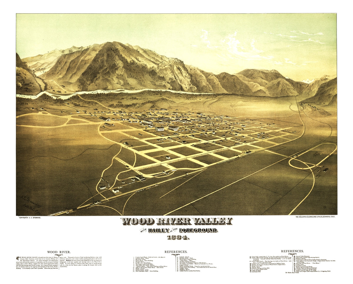 Preview of Vintage Map of Wood River Valley, Idaho 1884