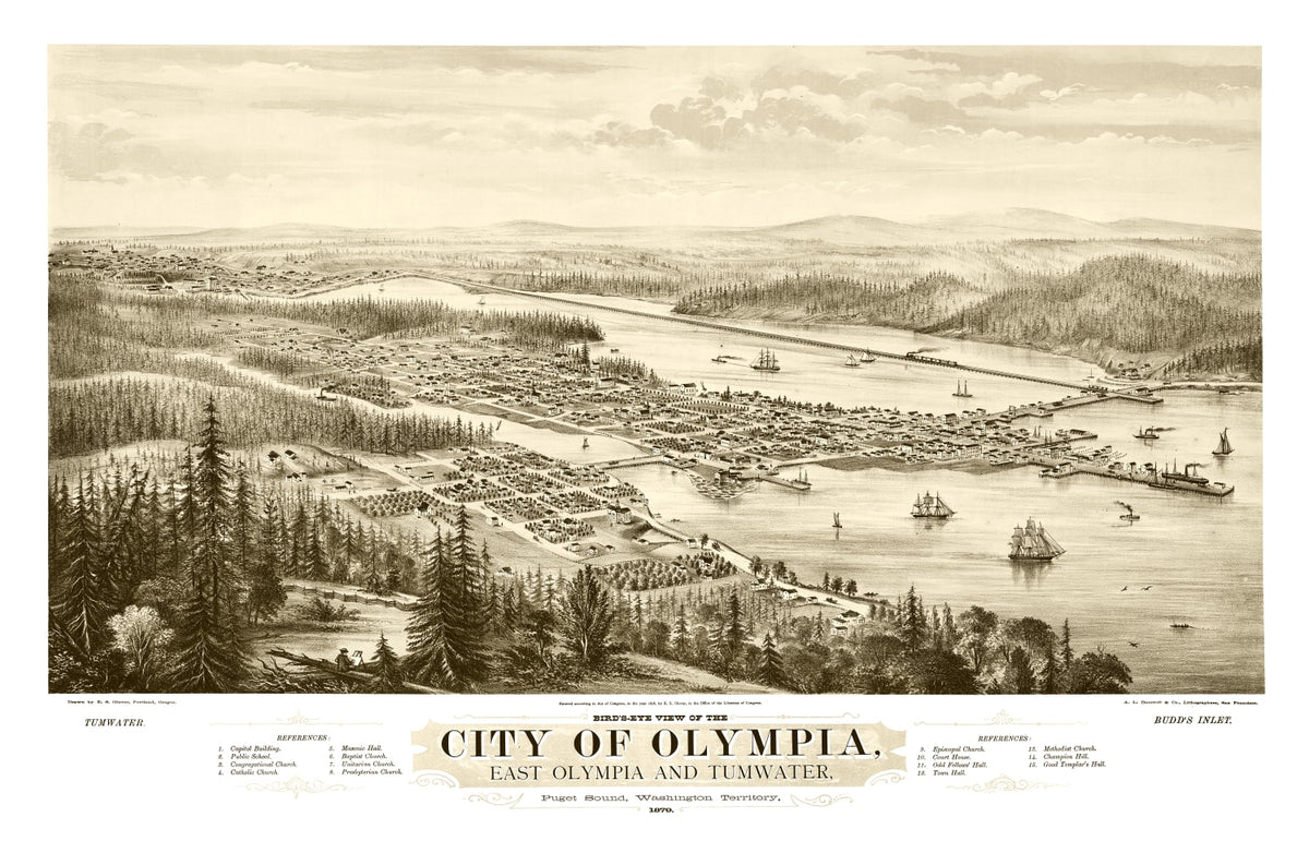 Preview of Vintage Map of Olympia, Washington 1878