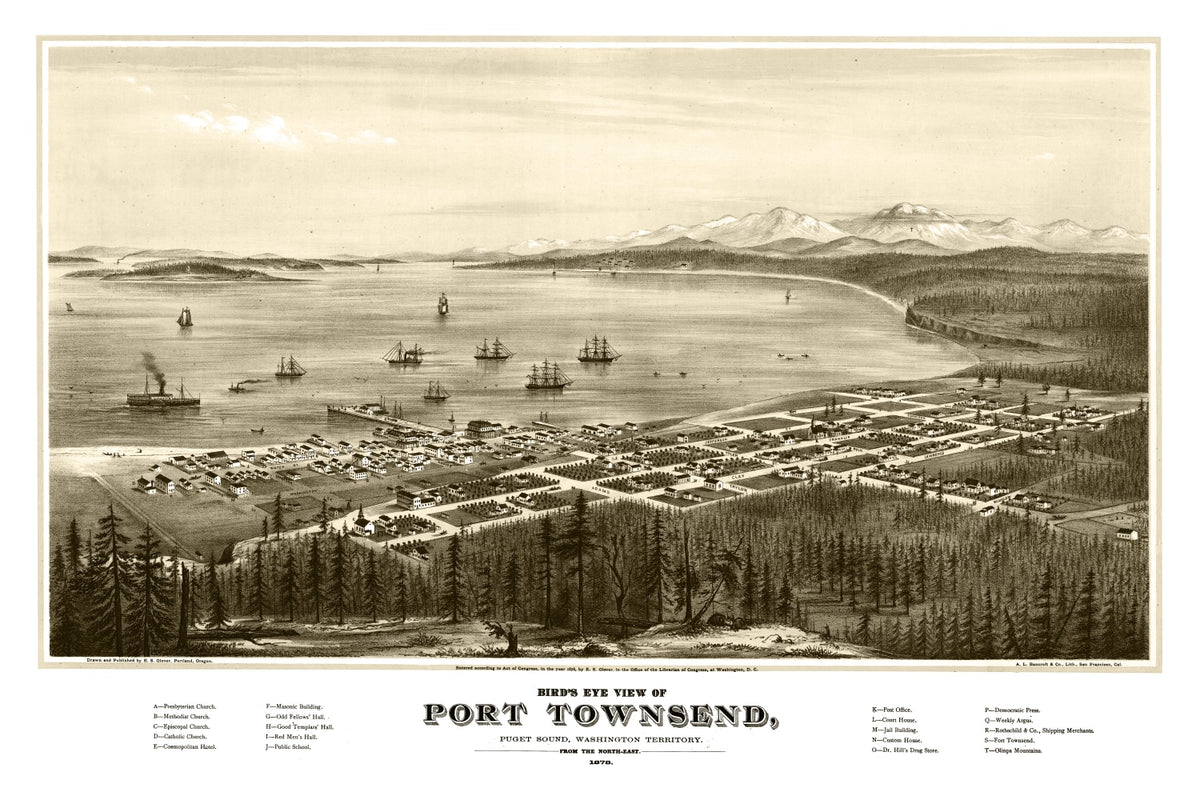 Preview of Vintage Map of Port Townsend, Washington 1878