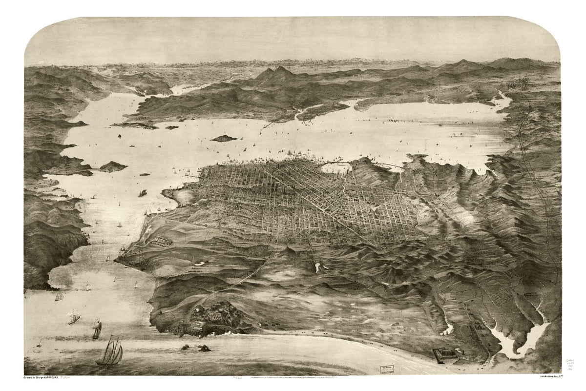 Preview of Vintage Map of San Francisco, California 1868