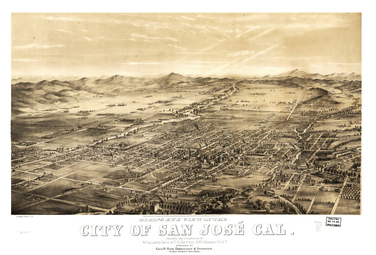 Preview of Vintage Map of San Jose, California 1869