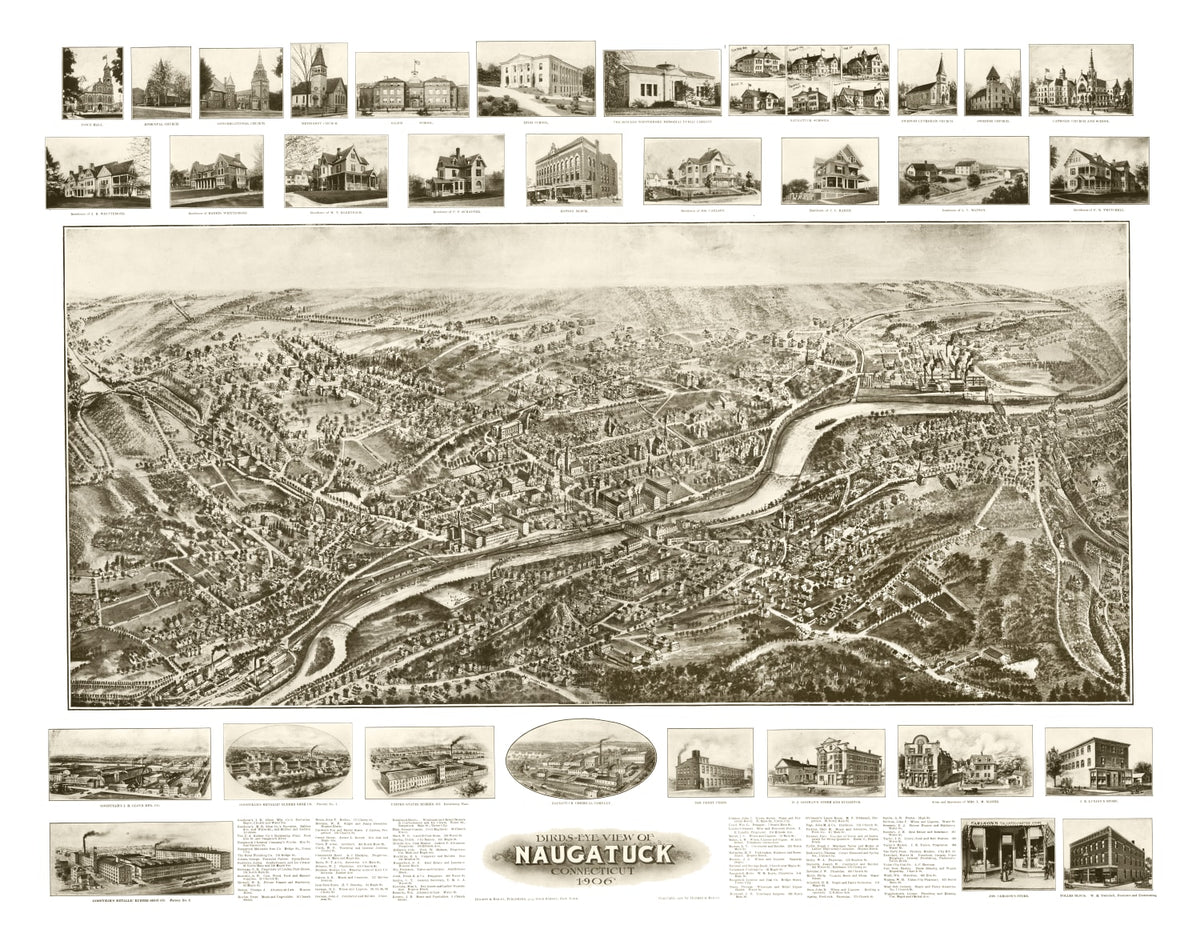 Preview of Vintage Map of Naugatuck, Connecticut 1906