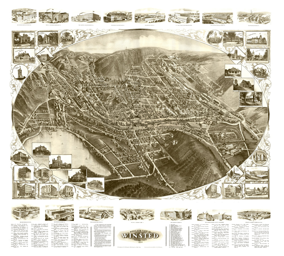 Preview of Vintage Map of Winsted, Connecticut 1908