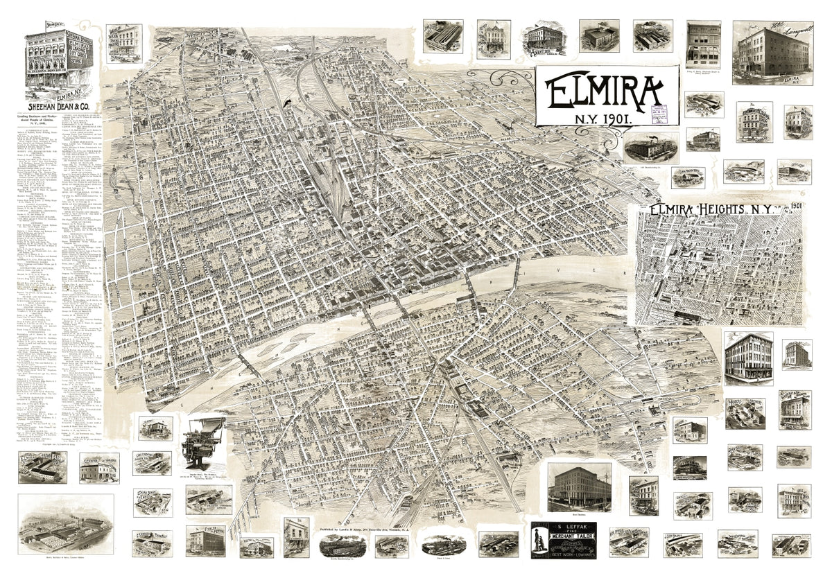 Preview of Vintage Map of Elmira, New York 1901