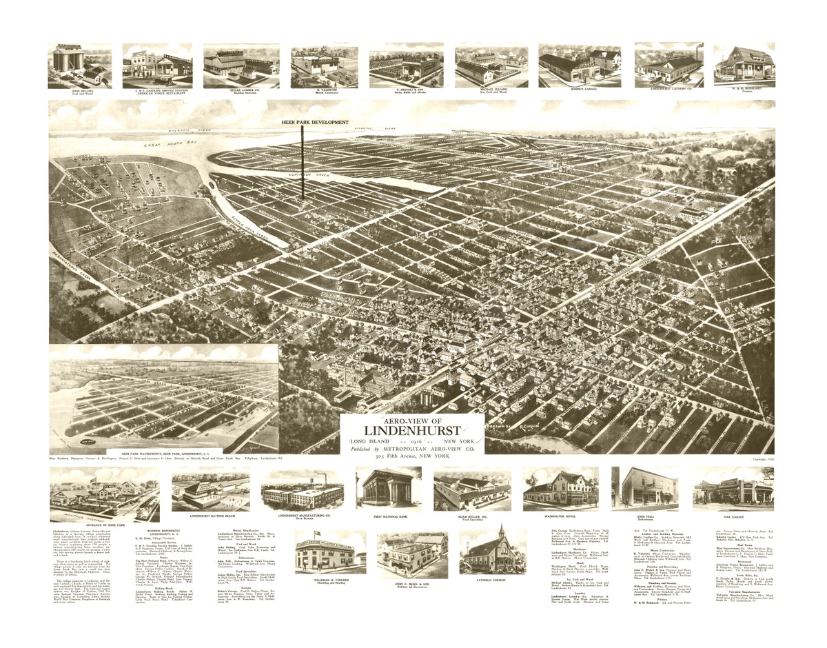 Preview of Vintage Map of Lindenhurst, New York 1926