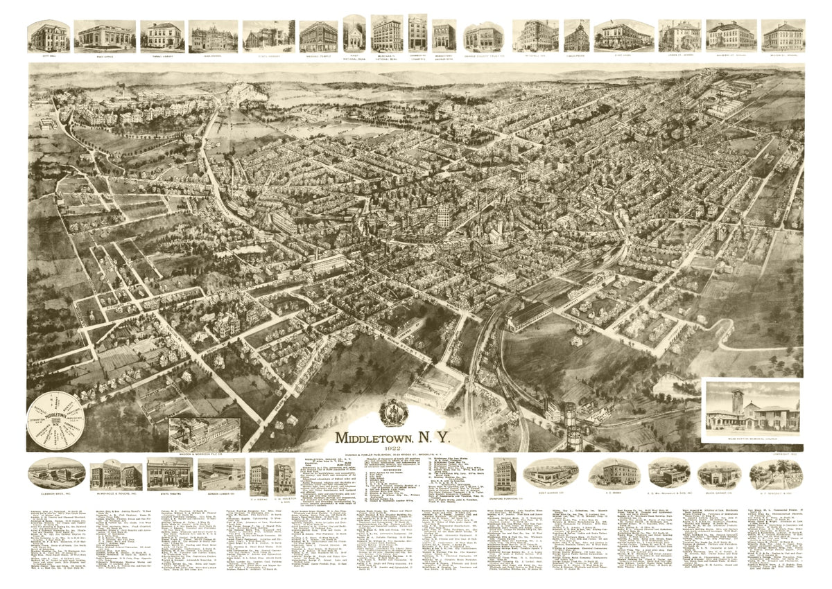 Preview of Vintage Map of Middletown, New York 1922