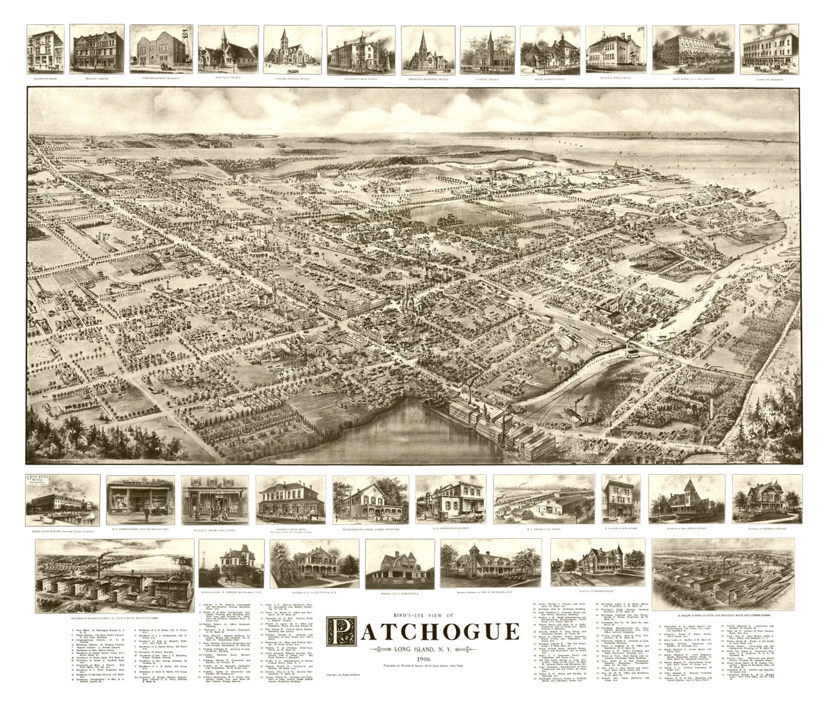 Preview of Vintage Map of Patchogue, New York 1905