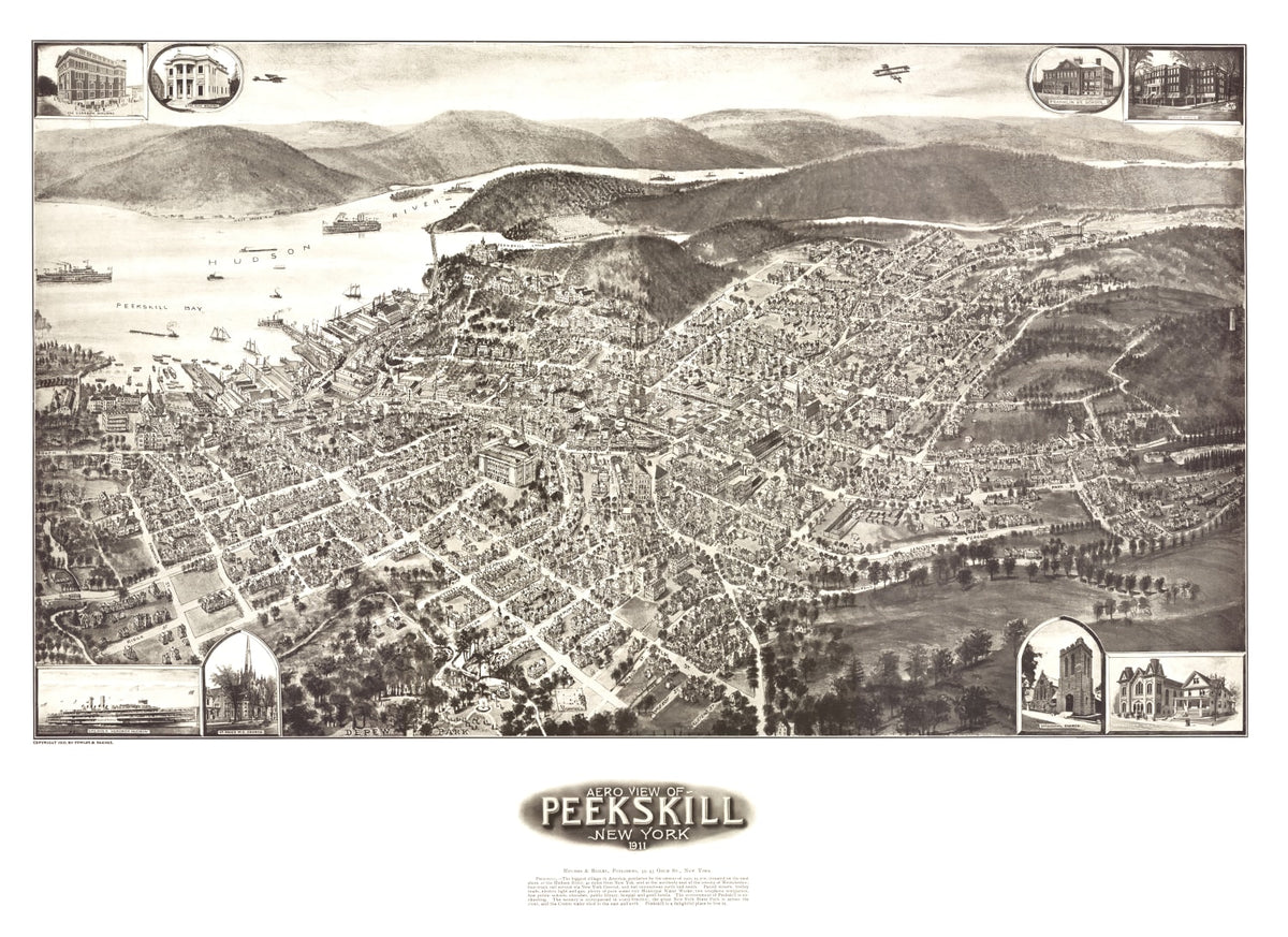 Preview of Vintage Map of Peekskill, New York 1911