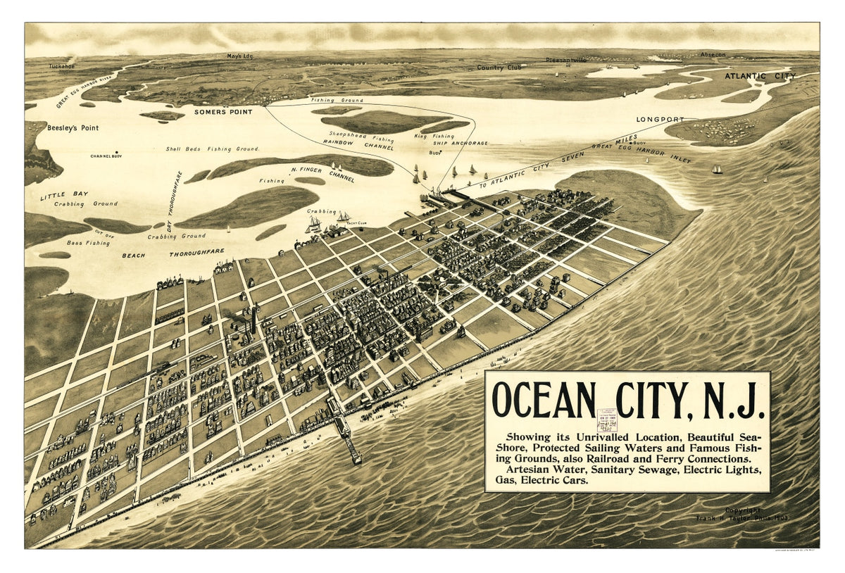 Preview of Vintage Map of Ocean City, New Jersey 1903
