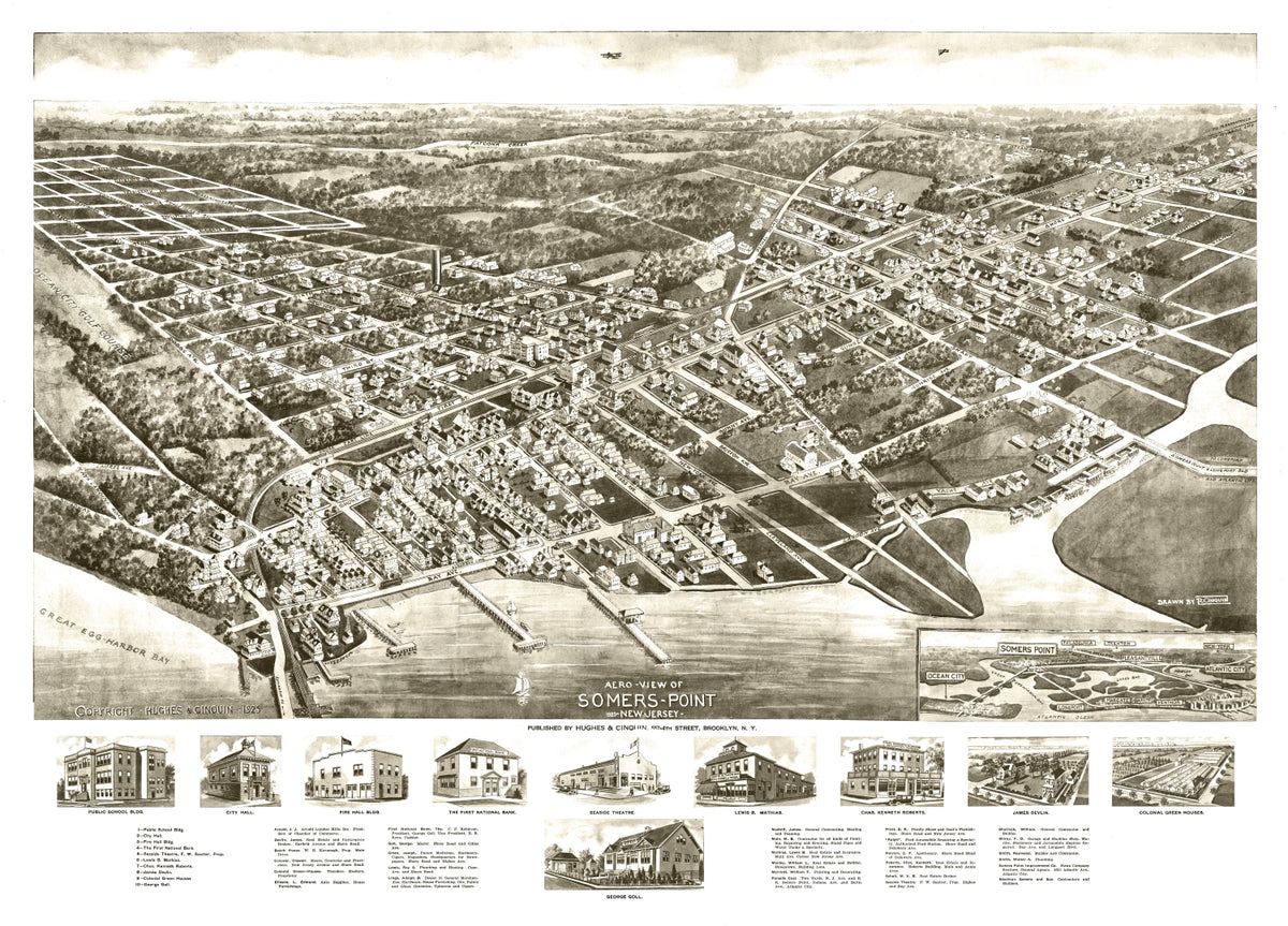 Preview of Vintage Map of Somers Point, New Jersey 1925