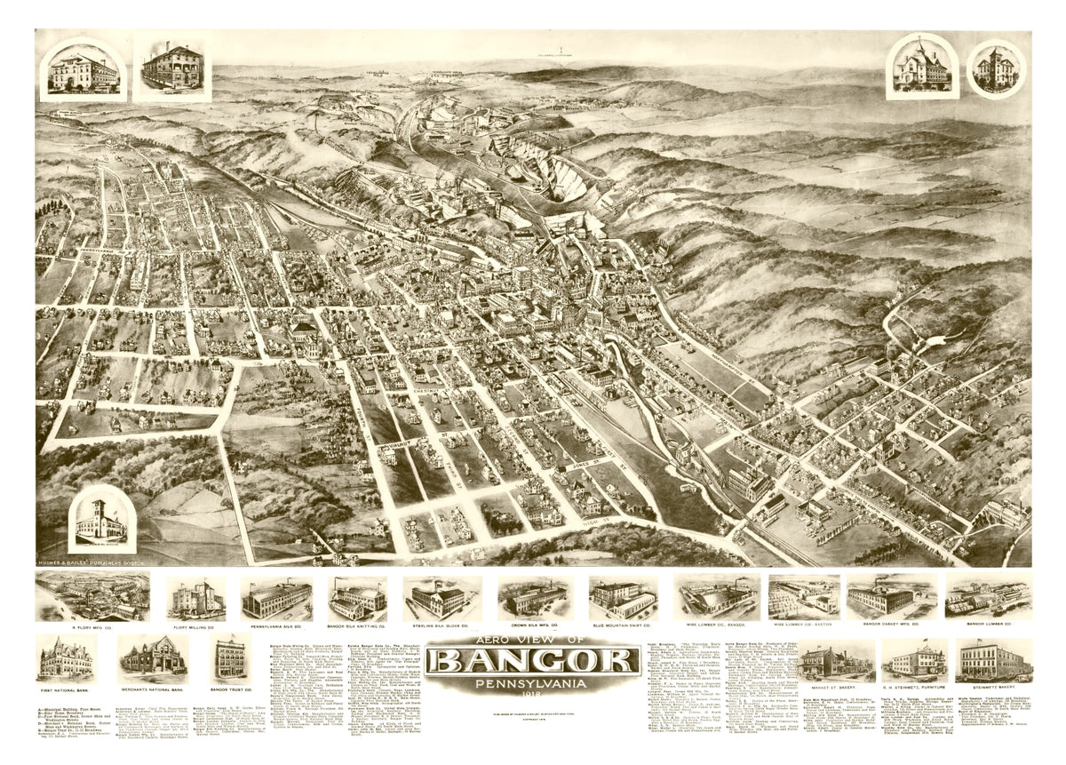 Preview of Vintage Map of Bangor, Pennsylvania 1918