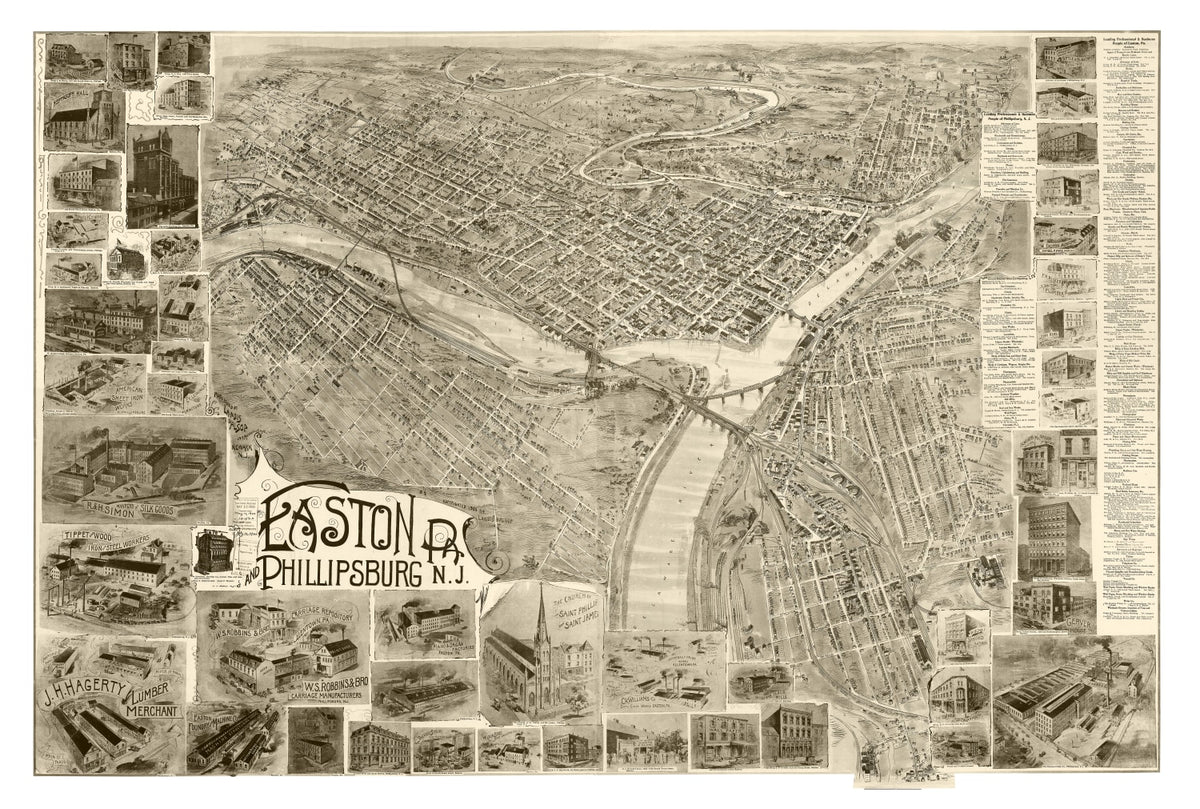 Preview of Vintage Map of Easton, Pennsylvania 1900