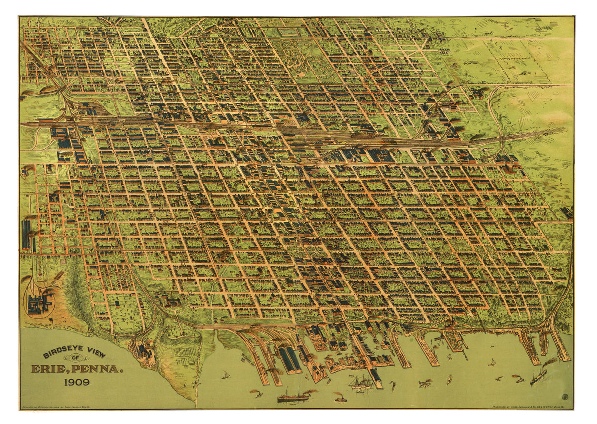 Preview of Vintage Map of Erie, Pennsylvania 1909