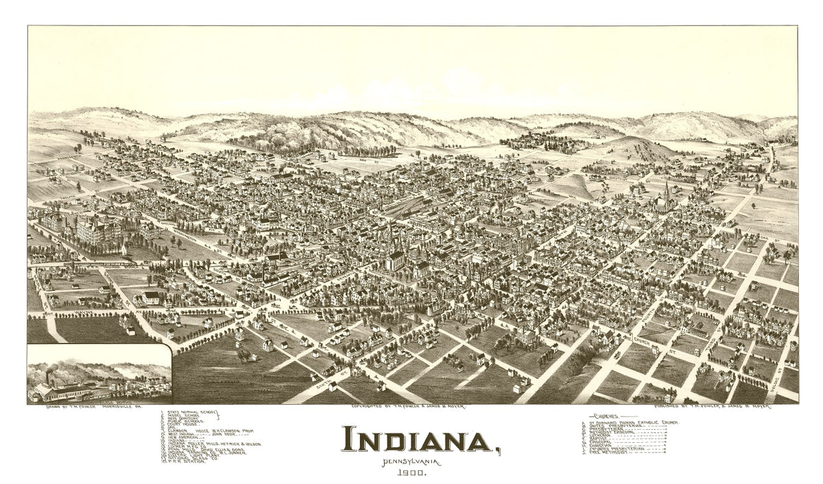 Preview of Vintage Map of Indiana, Pennsylvania 1900