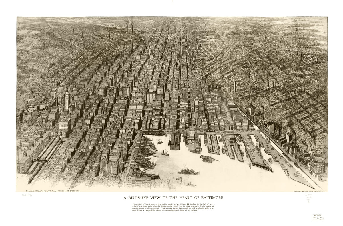 Preview of Vintage Map of Baltimore, Maryland 1912