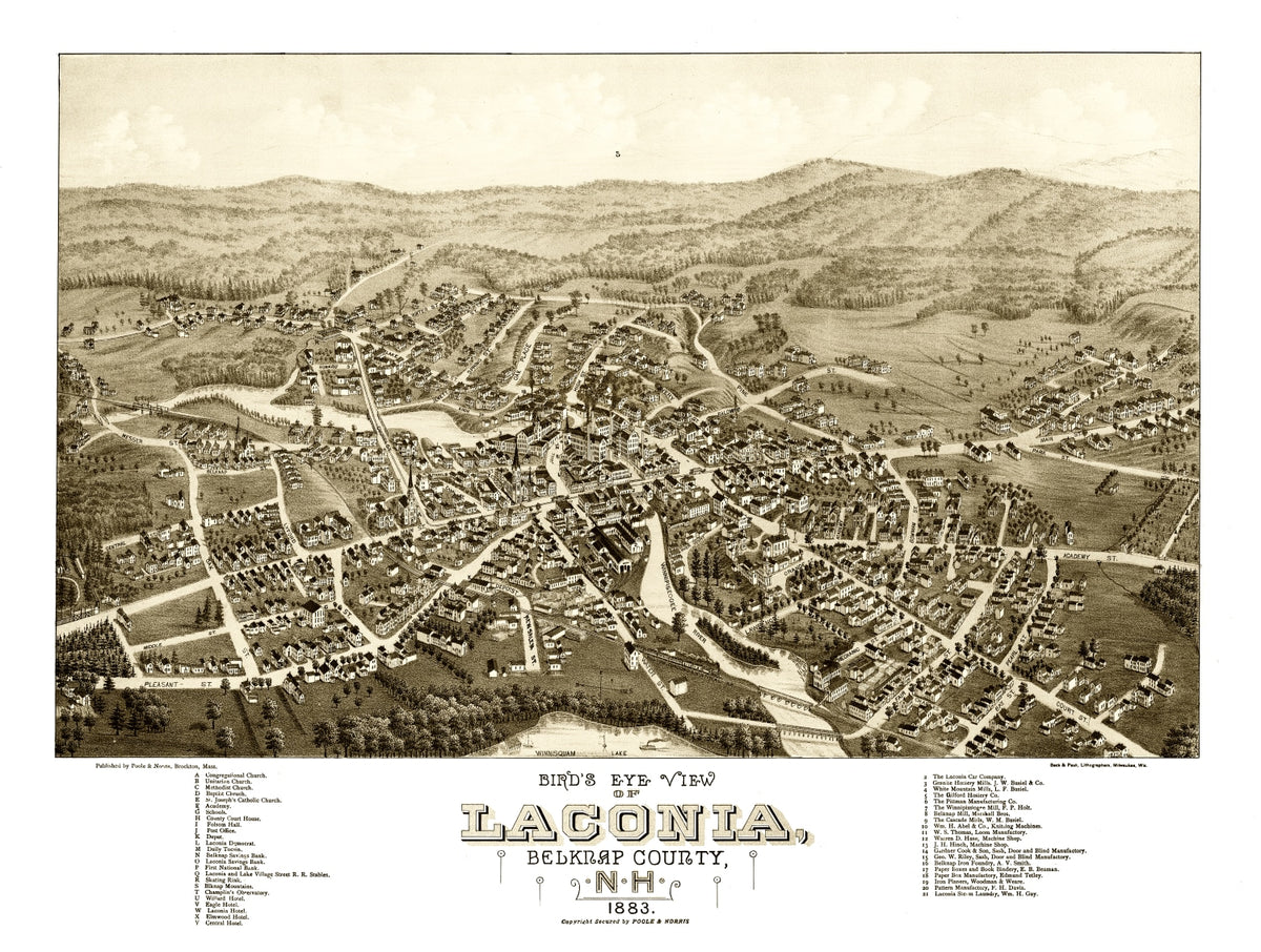 Preview of Vintage Map of Laconia, New Hampshire 1883