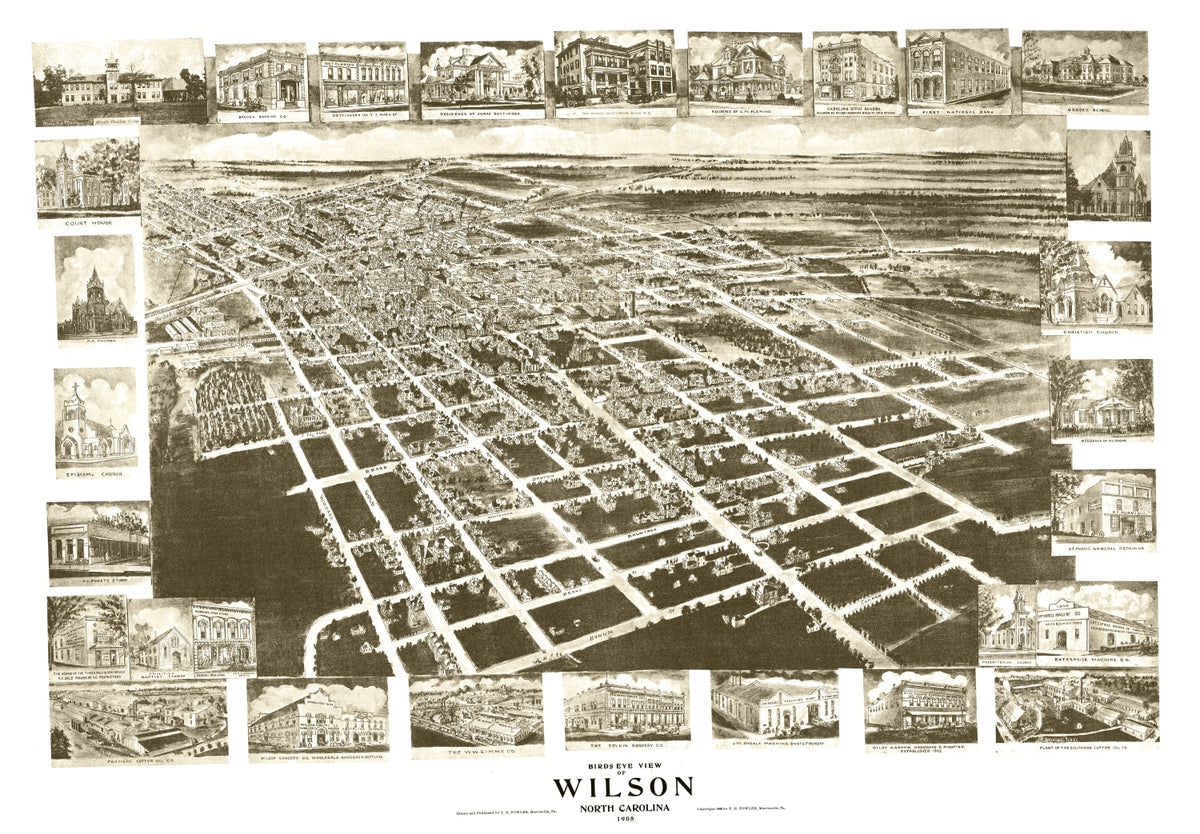 Preview of Vintage Map of Wilson, North Carolina 1908