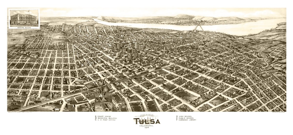Preview of Vintage Map of Tulsa, Oklahoma 1918