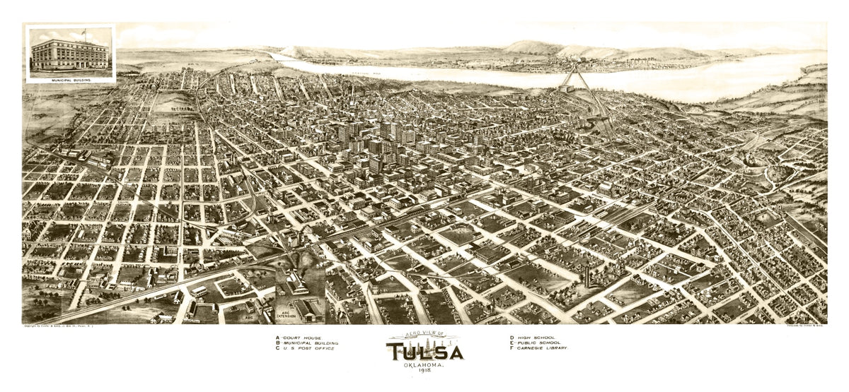 Preview of Vintage Map of Tulsa, Oklahoma 1918