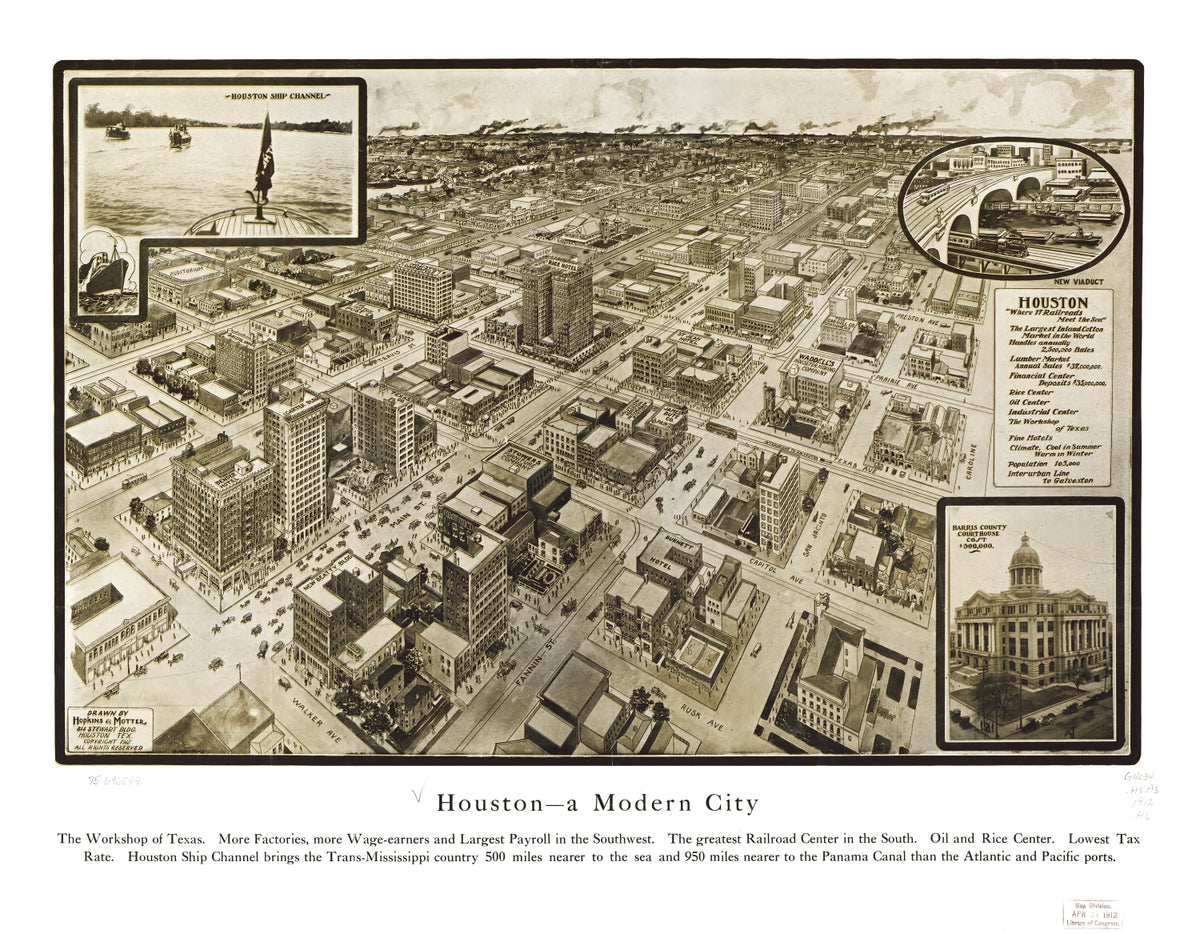 Preview of Vintage Map of Houston, Texas 1912