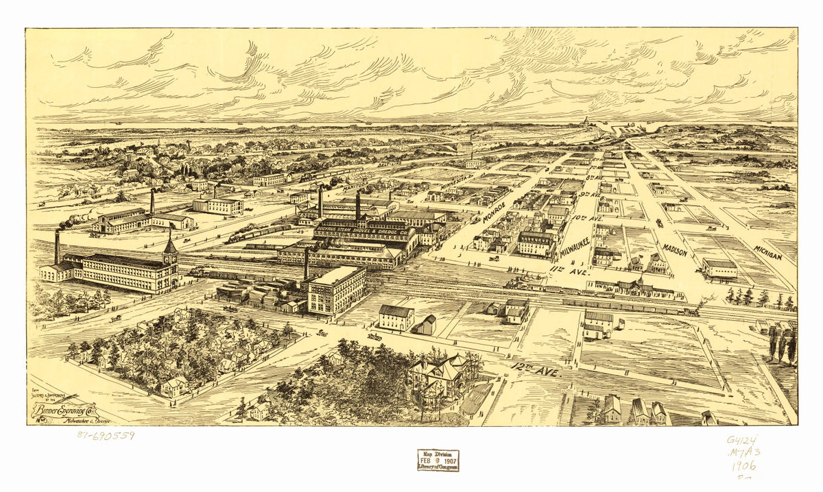 Preview of Vintage Map of MIlwaukee, Wisconsin 1906