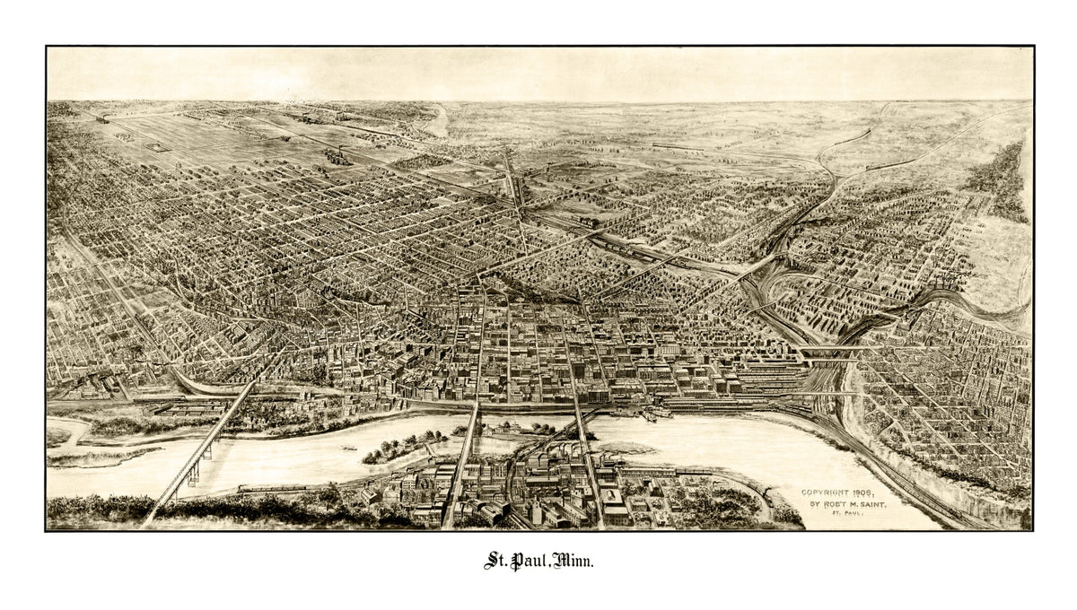 Preview of Vintage Map of St. Paul, Minnesota 1906