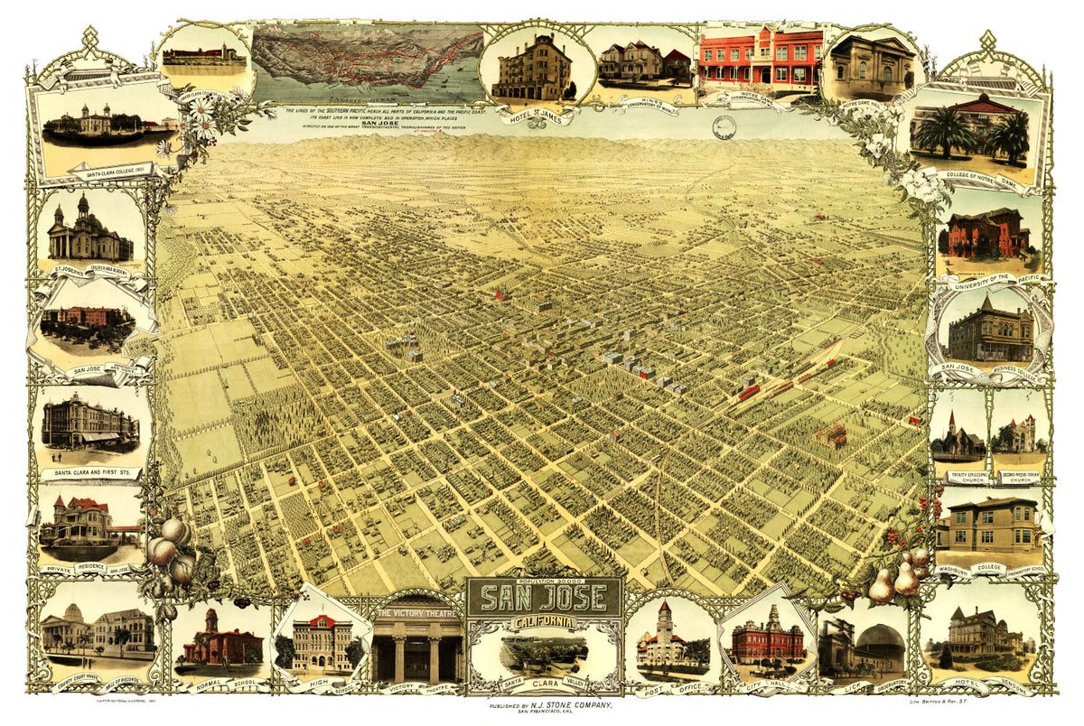 Preview of Vintage Map of San Jose, California 1901