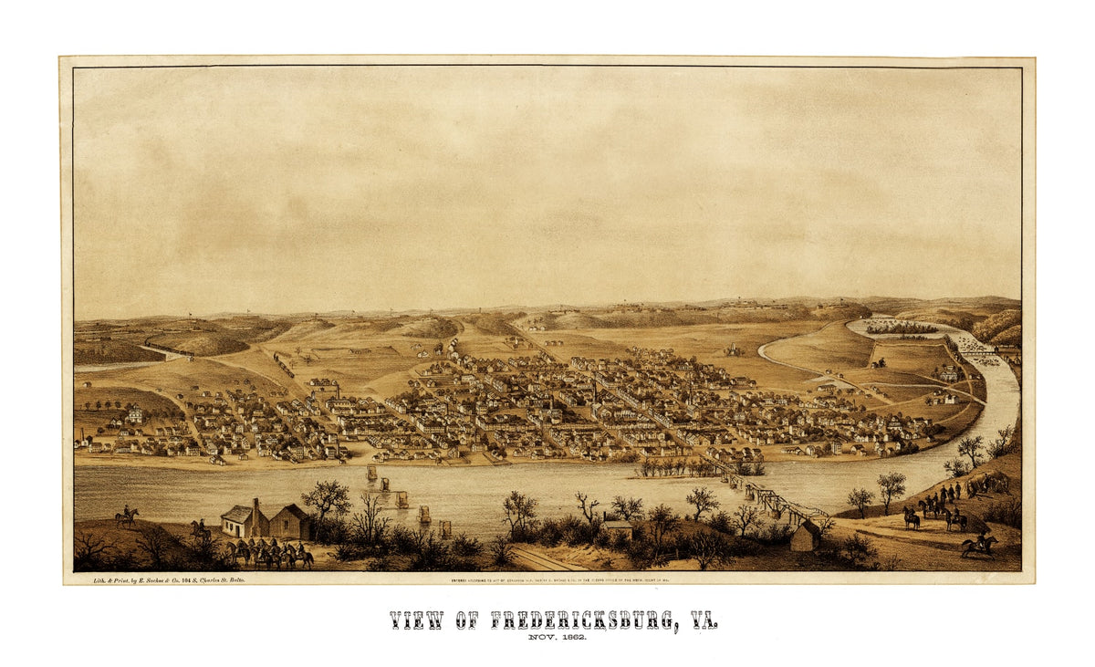 Preview of Vintage Map of Fredericksburg, Virginia 1862
